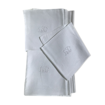 11 square napkins GC floral damask with cutwork