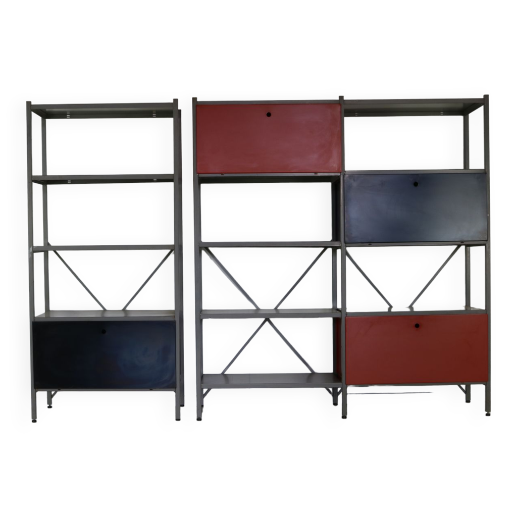 Armoires de rangement en métal par Rietveld pour Gispen Holland, 1950