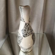Cruche ou soliflore ü keramik vintage annees 1960 1970 blanc noir/gris