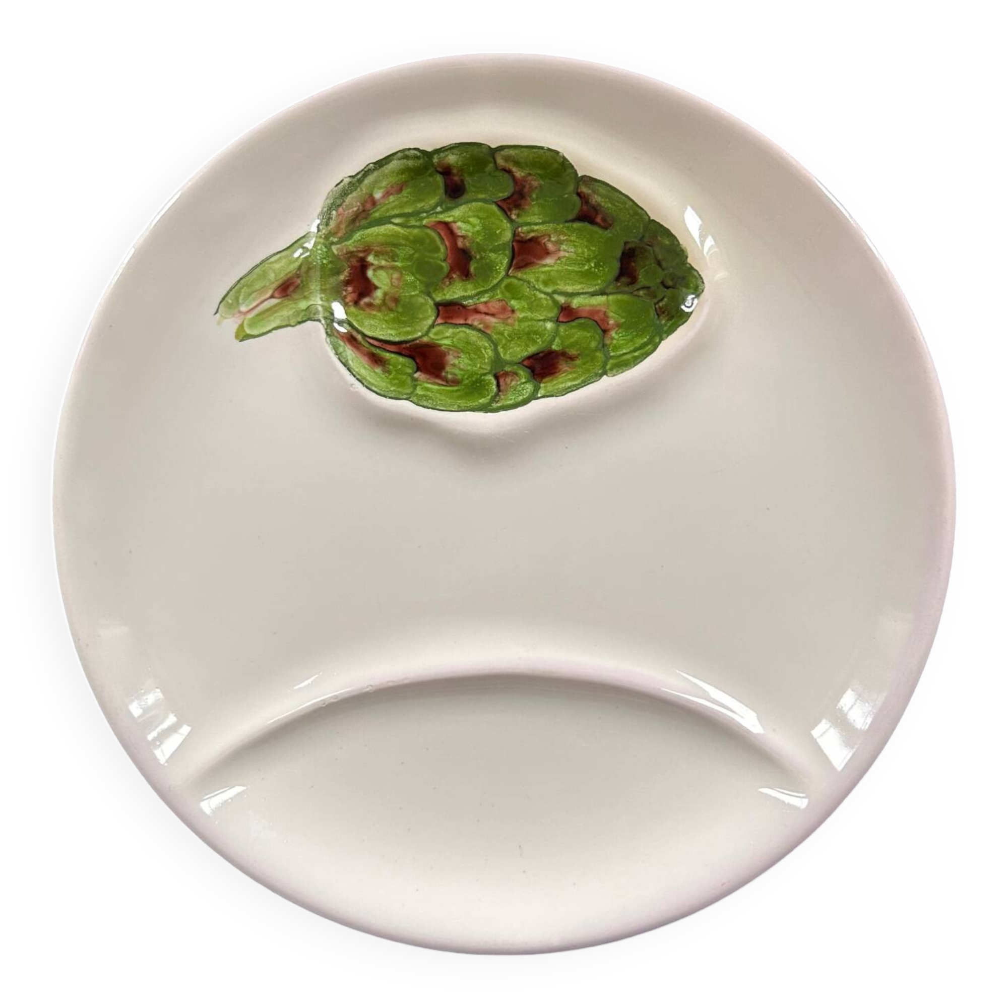 Signed artichoke decor dish