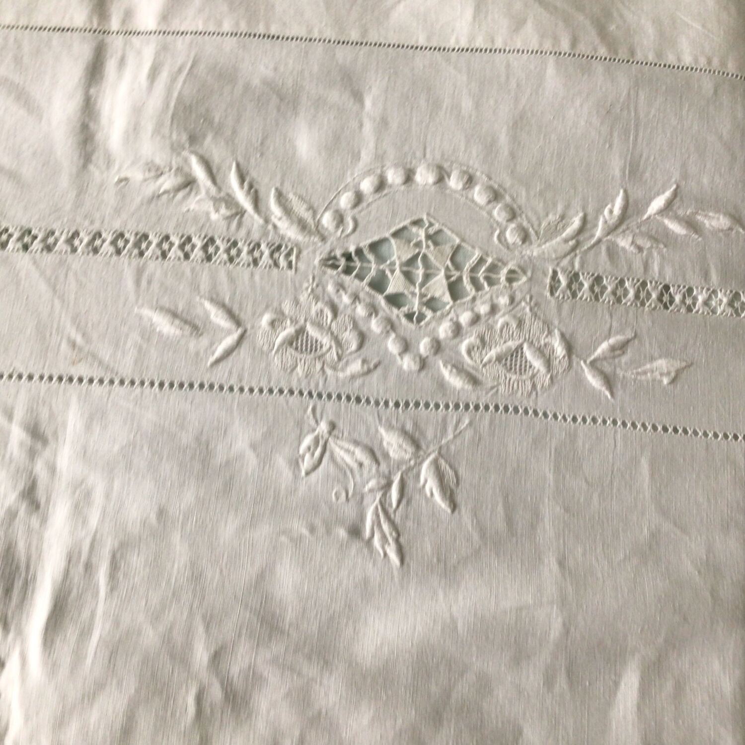 Antique embroidered sheet