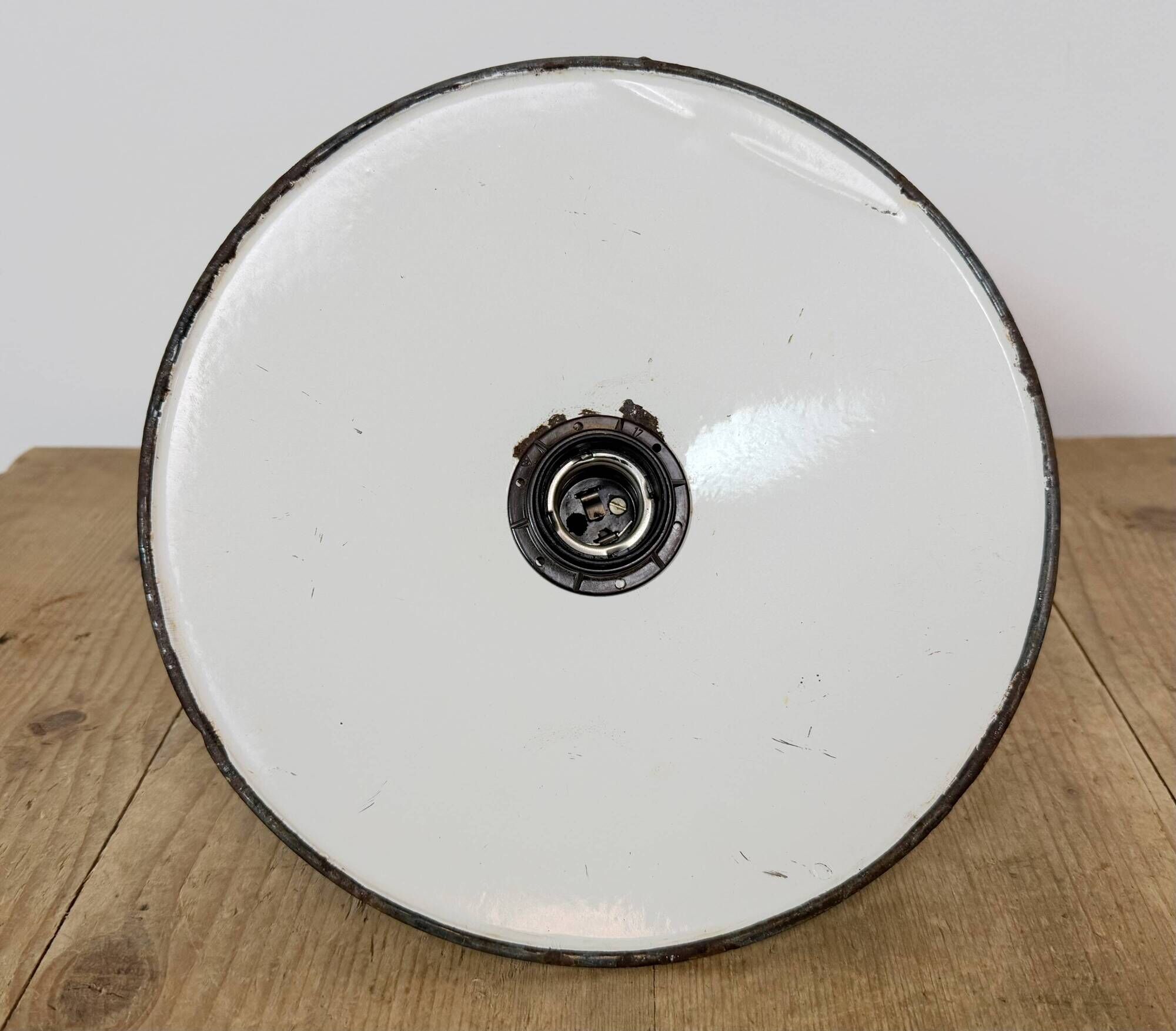 Industrial Blue Enamel Military Pendant Lamp with Cast Aluminium Top, 1960