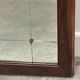 Vintage sectional wall mirror with wooden frame & brass details, 1950s