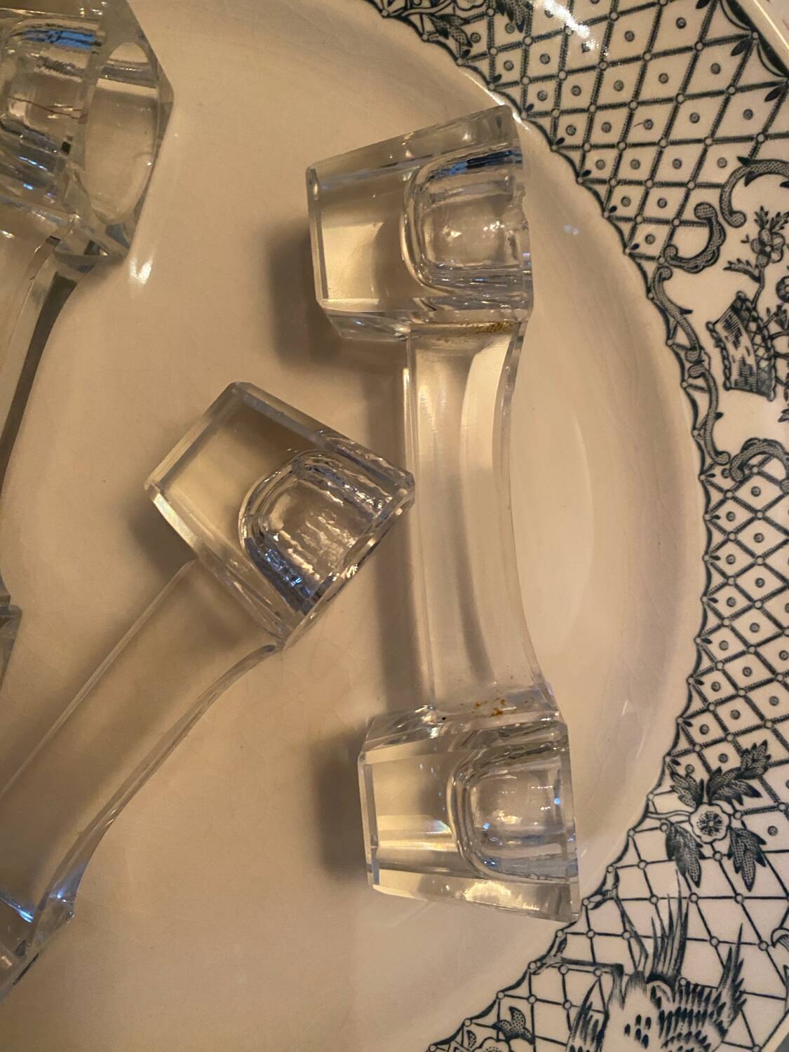 Set of 3 crystal candle holders