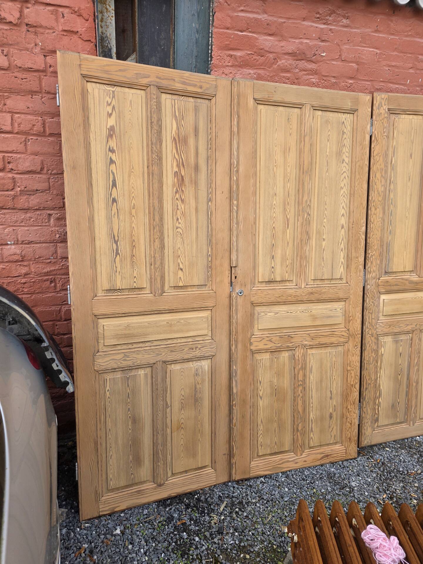 4 old cupboard doors in pitch pine