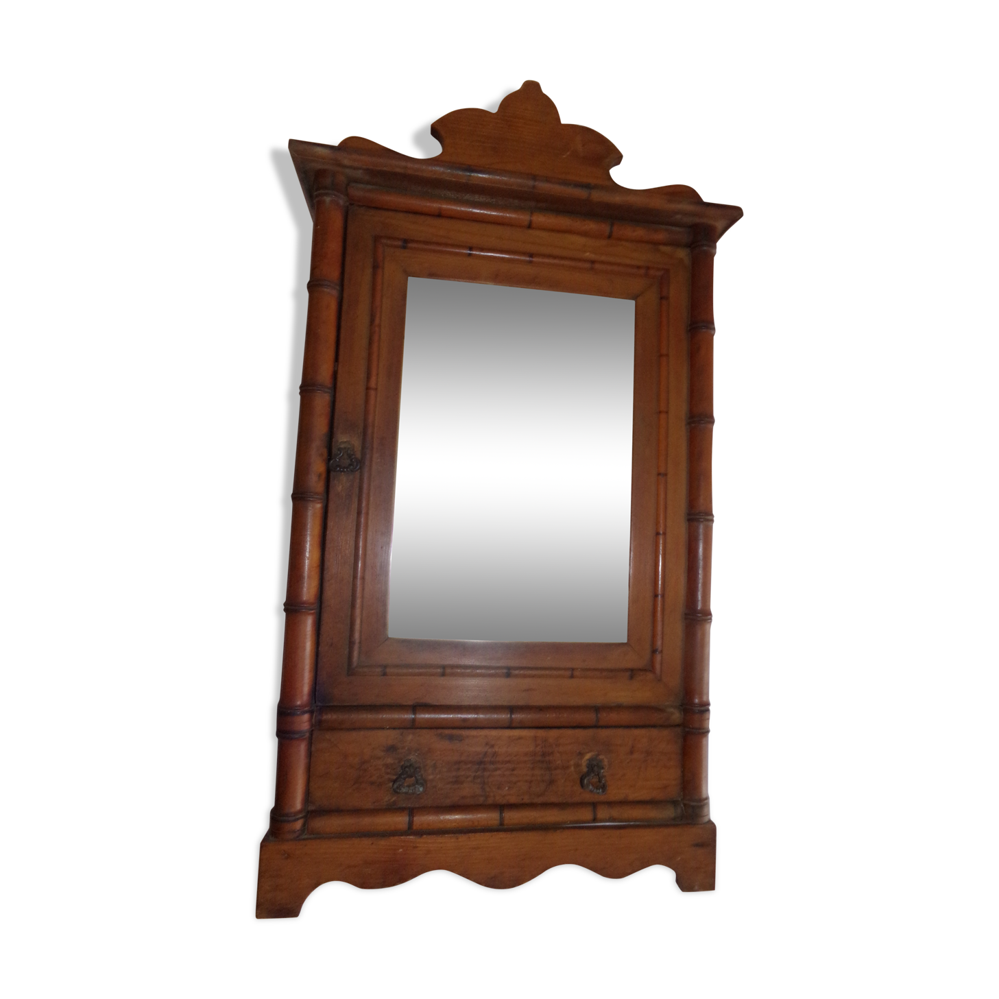 Wardrobe with mirror and drawer wooden