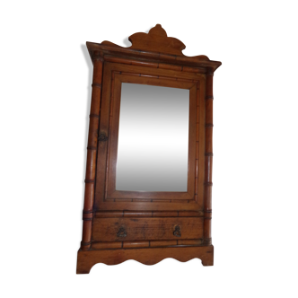 Wardrobe with mirror and drawer wooden