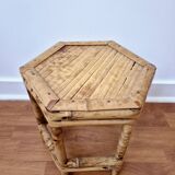 Vintage bamboo stool, plant stand
