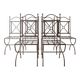 Set of 6 garden chairs in wrought iron rustic style