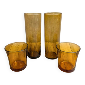 Set of 4 vintage amber glasses – Duralex