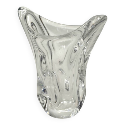 Vase en cristal de Sèvres des années 1950 - Design de forme libre soufflé à la main