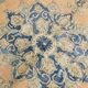 7x10 Orange and Blue Vintage Persian Rug, 206x294 Cm