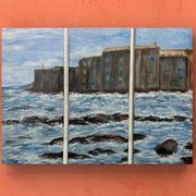 Triptych A Small Corner of Saint-Tropez 70 X 90 Painting of the Ponche Beach
