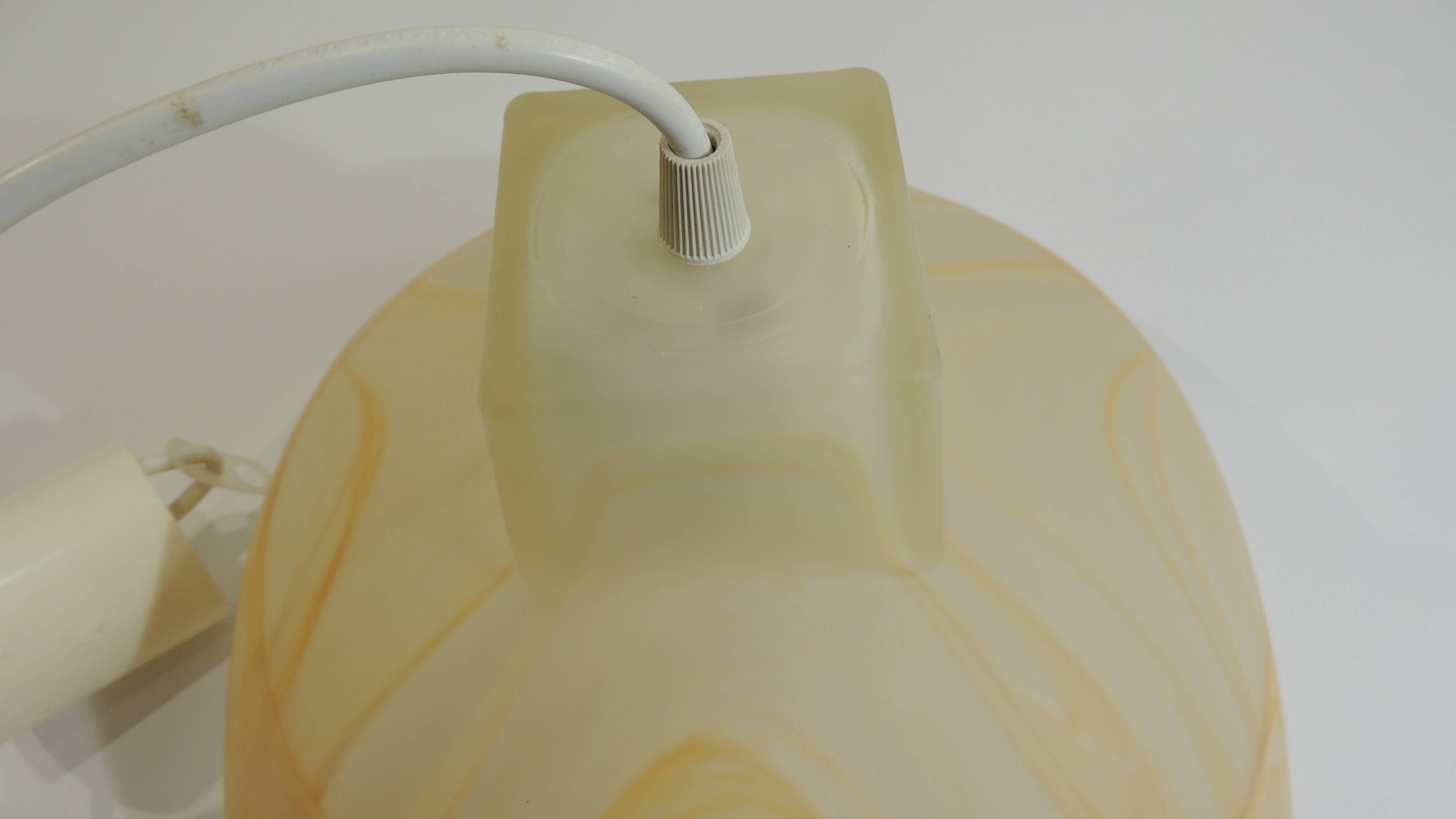 1970s vintage honey marbled glass suspension – retro design light fixture