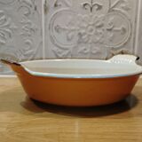 Le creuset - enameled cast iron gratin dish - french - vintage