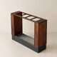 Vintage Art Deco umbrella stand in wood & metal – c. 1930–1940