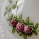 White opaline vase decorated with roses