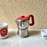 Italian coffee maker 3 cups lagostina vintage 60s design streamline stainless steel 18/10