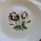 6 vintage porcelain dessert plates Moulins des Loups rose pattern