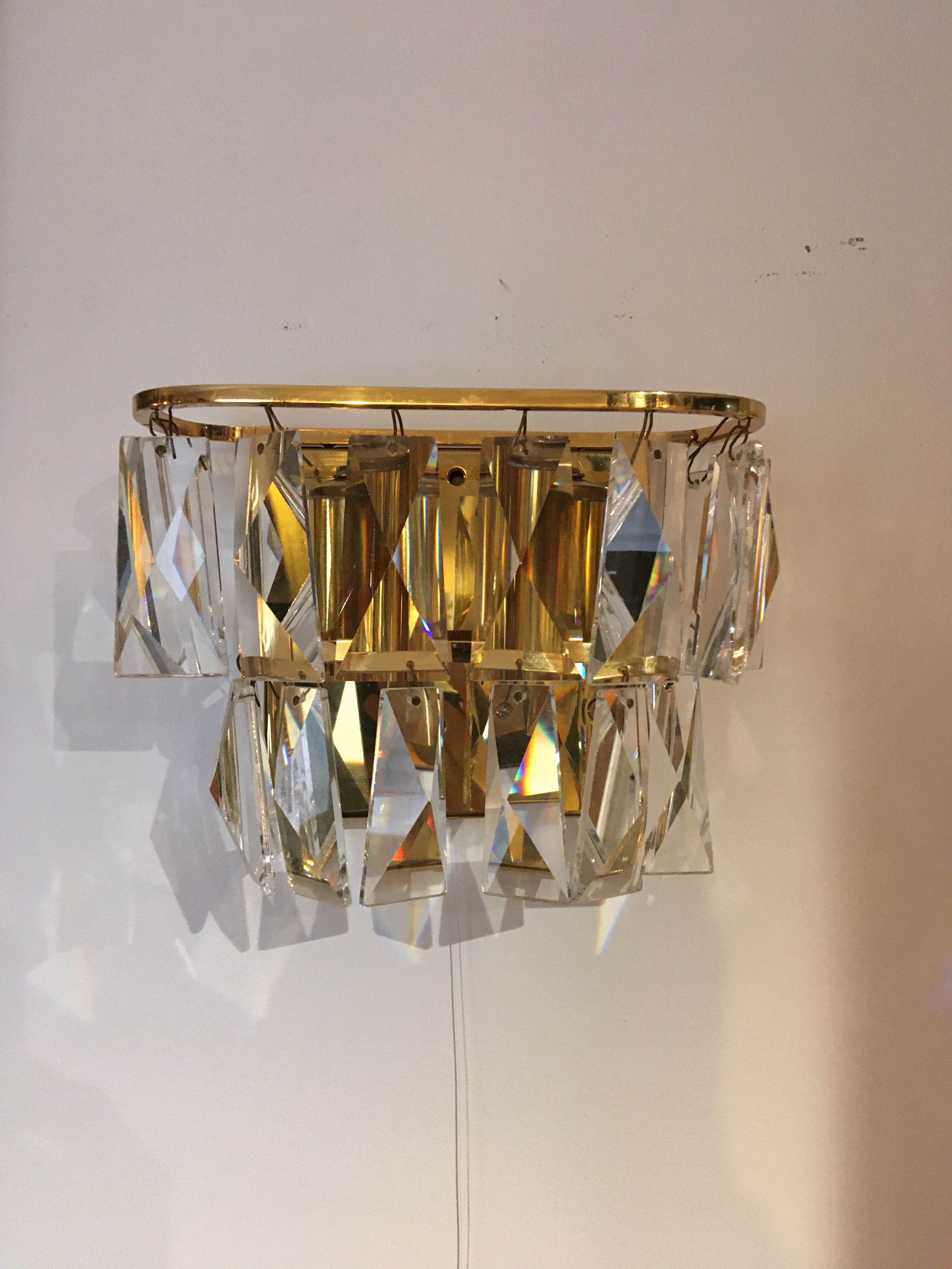 Golden crystal stamps sconces