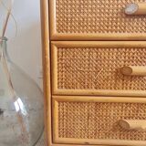 Rattan chest of drawers circa 1960s