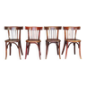 Set of 4 Fischel 1938 bistro chairs with wooden seats (12 chairs available)
