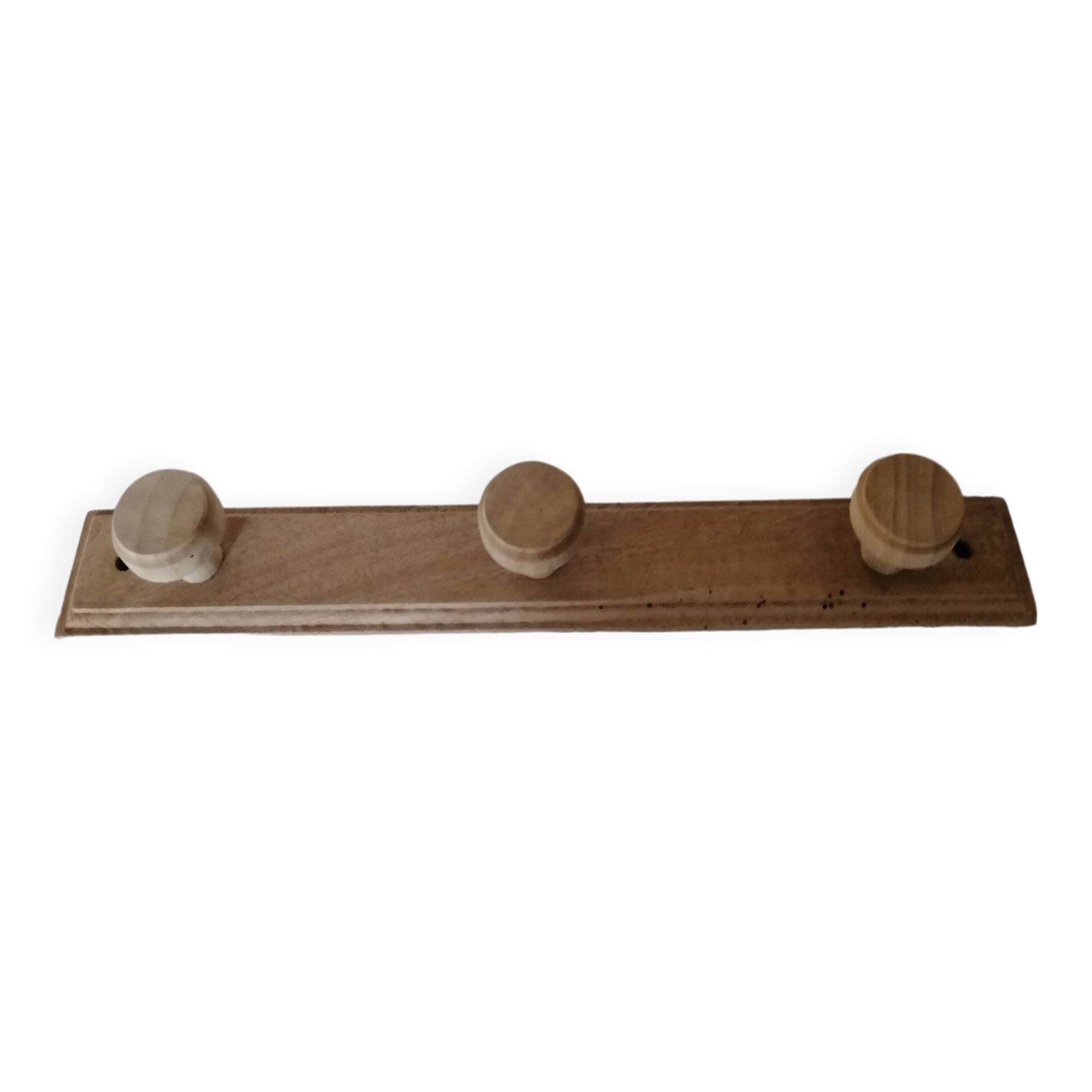 Vintage raw wood wall coat rack