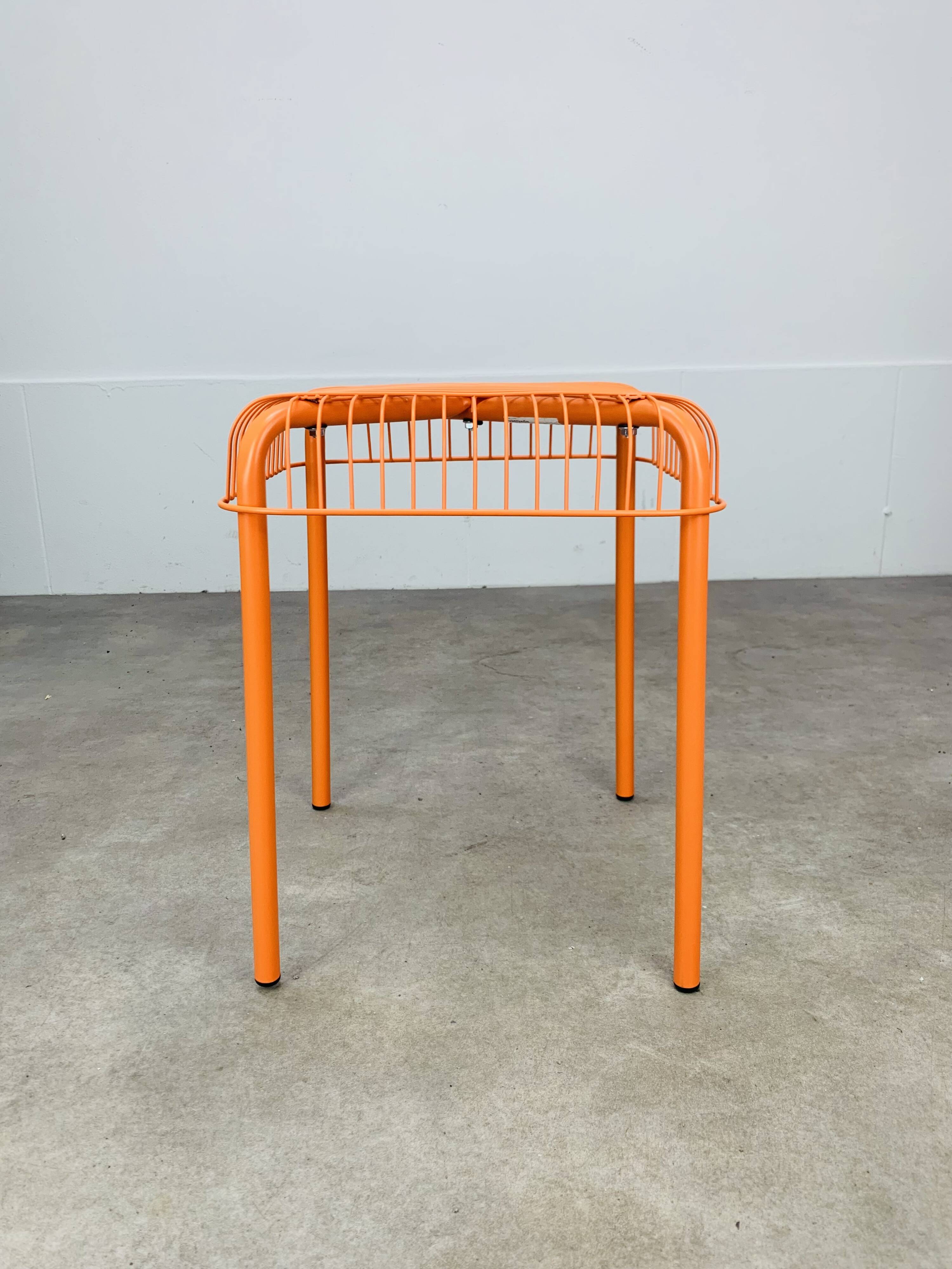 Vintage Ikea Vasteron stool, orange steel wire, 1990s | Selency