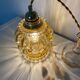 Walking lamp (or pendant light) with vintage amber glass globe