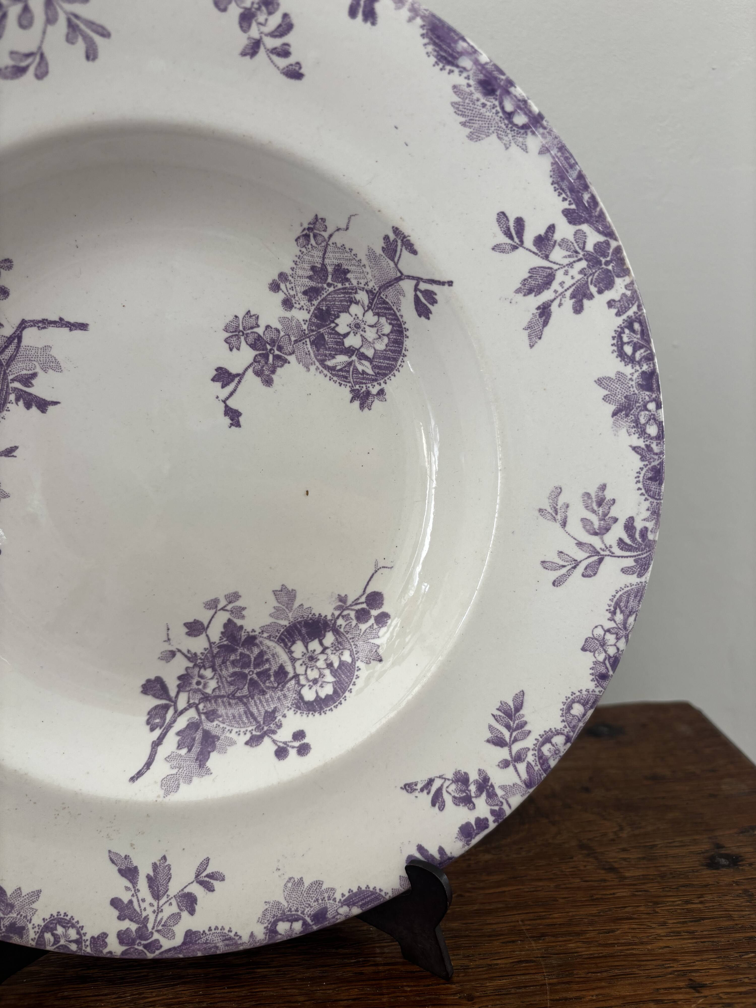 Vintage assiette creuse terre de fer Longwy Hanoï