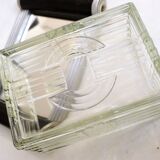 Art Deco biscuit tin on tray