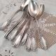 Lot of 12 small old spoons in silver metal