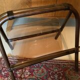 Bamboo and plexiglass magazine rack 1970