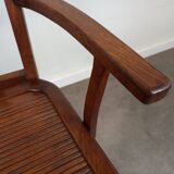 Pair of wooden bridge armchairs