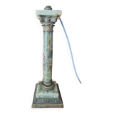 Lamp base in the shape of a Corinthian column in onyx and bronze - Napoleon III late 19th century