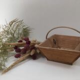 Old wooden harvest basket