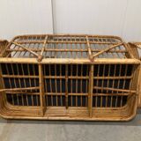 Exclusive Six Strand Rectangular Rattan 3-Seat Sofa after Paul Frankl, 50s