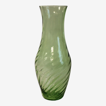 Emerald glass vase, Italy, 1970.