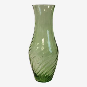 Vase en verre émeraude, Italie, 1970.