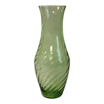 Emerald glass vase, Italy, 1970.