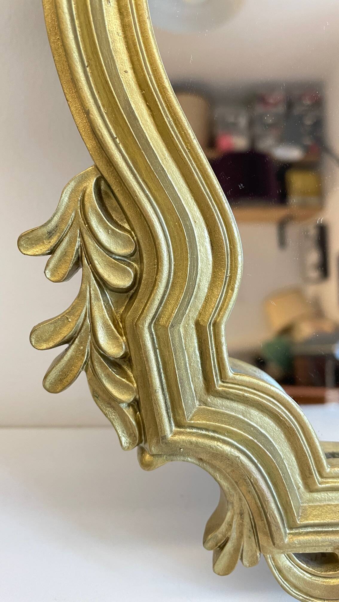 VINTAGE GOLD MIRROR ROCAILLE STYLE – 24x32cm