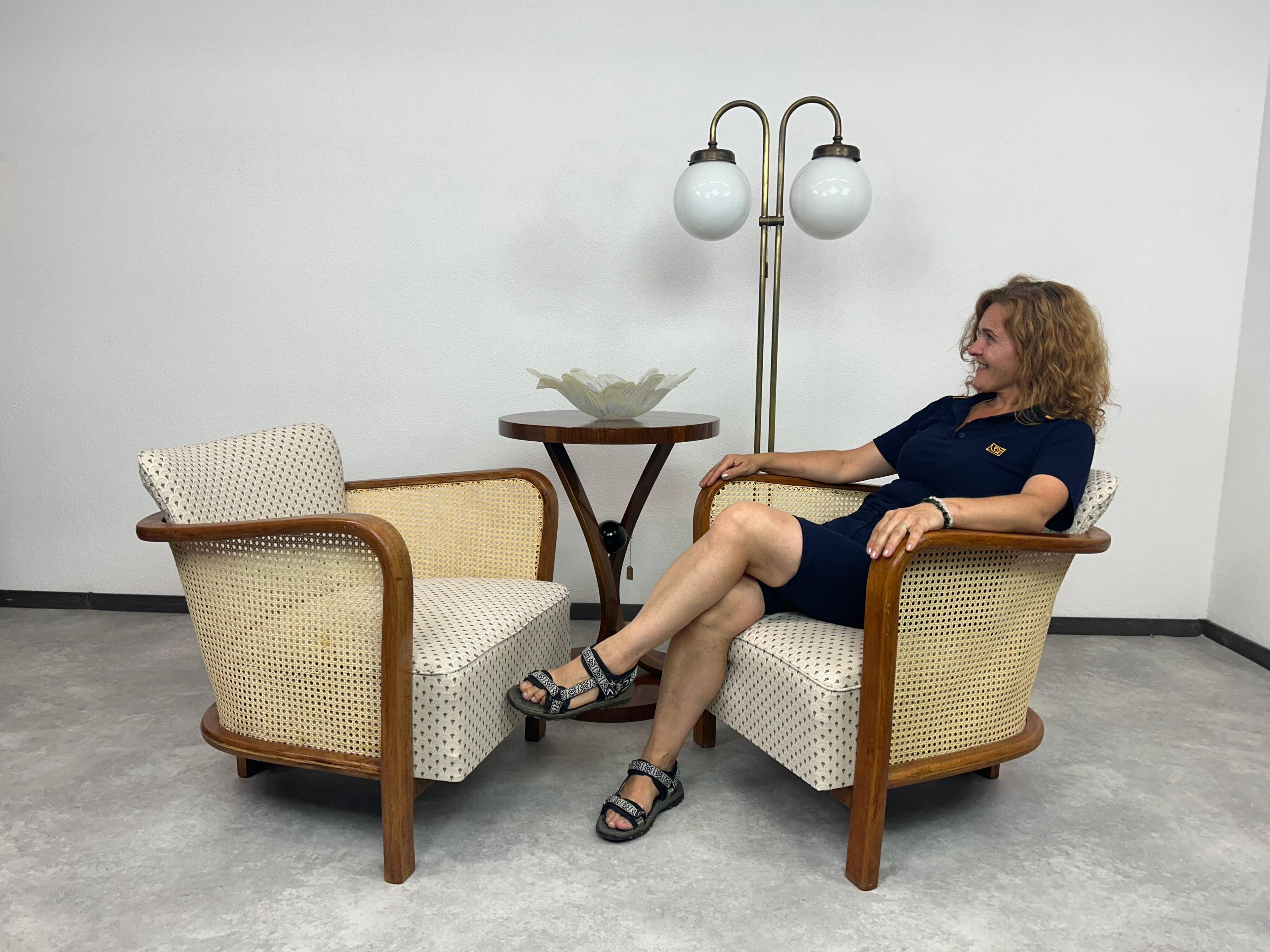 Art Deco Bauhaus armchairs by Lajos Kozma for Thonet Mundus