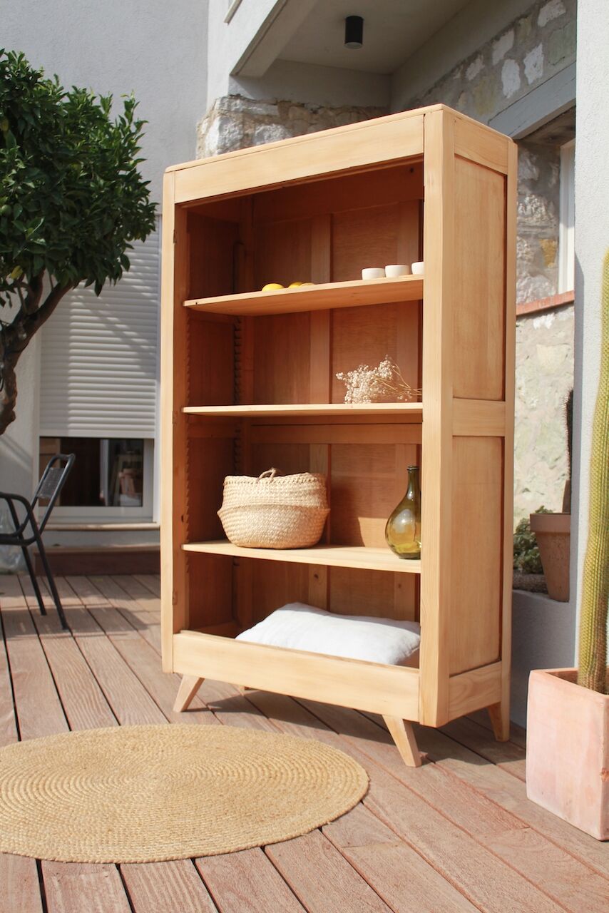 Vintage compass foot bookcase