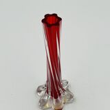 Red submerged Murano glass soliflore vase