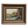 Huile sur panneau originale "Huts" par K.B, vintage et encadrée 30 × 25 cm
