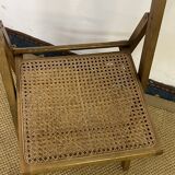 Vintage wooden and cane folding chair