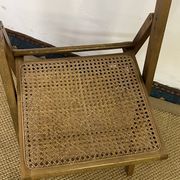 Vintage wooden and cane folding chair