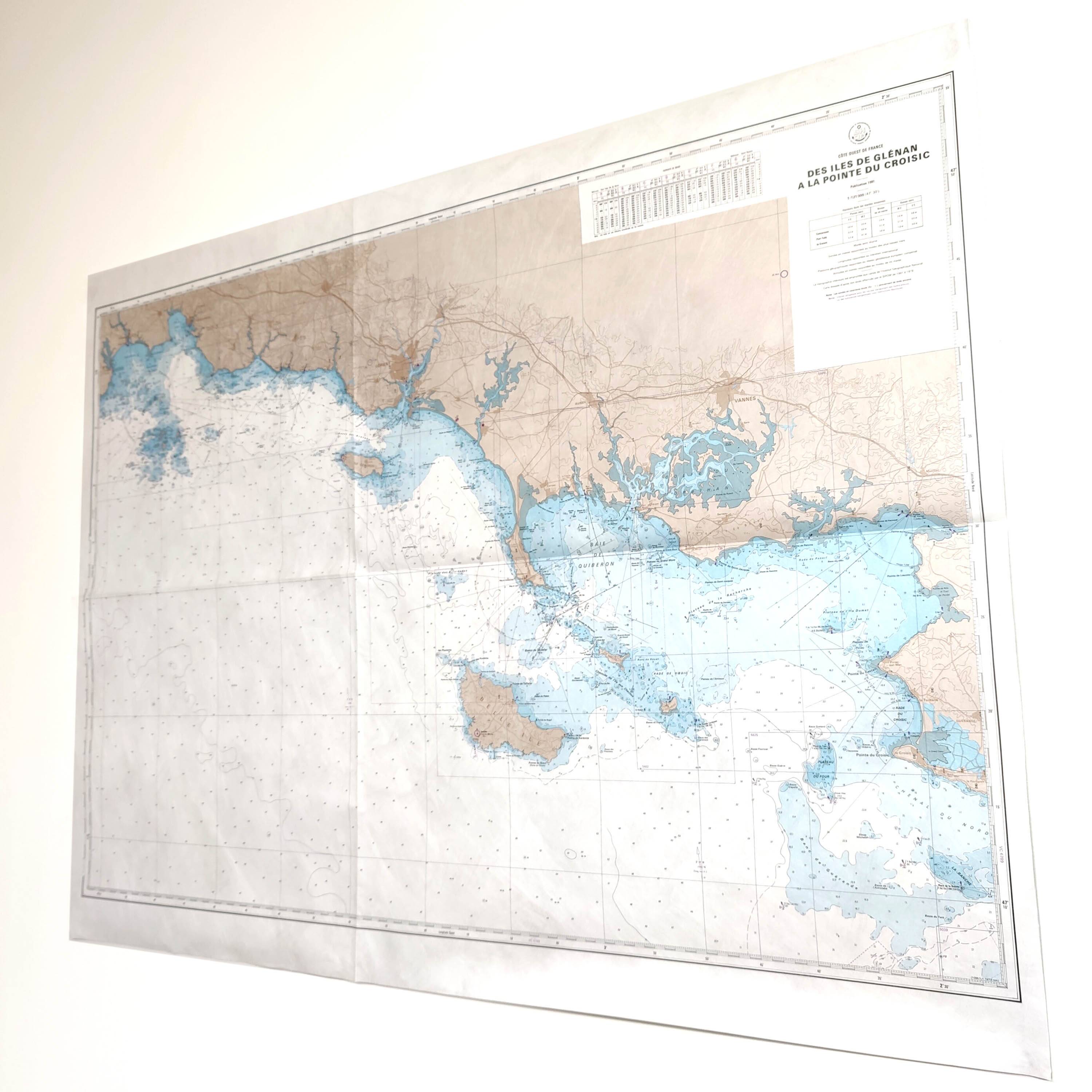 Map of Finistère and the Gulf of Morbihan, west coast of France, 1981