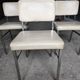 4 chrome metal chairs with faux leather from the 1970s.