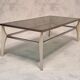 Italian coffee table metal & smoked glass ca 1970